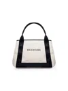 Balenciaga White Small Navy Cabas Satchel Bag In White