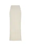 Balenciaga Off White High Waist Long Tweed Skirt In White