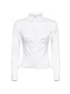 Balenciaga Corset Style Long-sleeved Shirt In White
