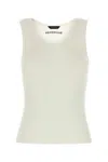 Balenciaga White Stretch Wool Blend Tank Top