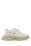 BALENCIAGA WHITE SYNTHETIC LEATHER AND FABRIC TRIPLE S SNEAKERS