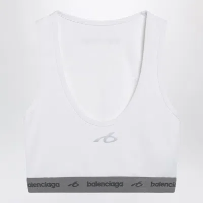 Balenciaga White Techwear Bra Top In Technical Fabric