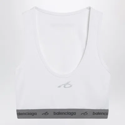 Balenciaga White Techwear Bra Top In Technical Fabric