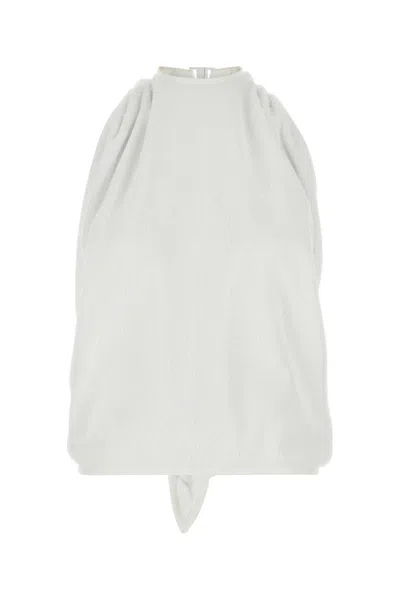 Balenciaga White Terry Fabric Top