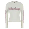 Balenciaga Crew Neck Graphic Print Long Sleeves Top In Neutral