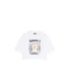 Balenciaga Cotton Salon De Couture Cropped T-shirt In White