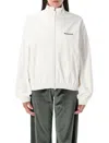 Balenciaga High Collar Zip Jacket With Bold Logo Detailing In White