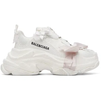 Balenciaga White Triple S Sneakers In 9050 White / Light P