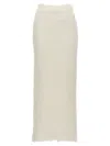 Balenciaga Off White High Waist Long Tweed Skirt In White