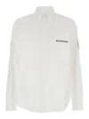 Balenciaga White Shirt With Logo Lettering On The Front And Logo Patch On The Sleeve In Cotton Man