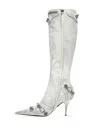 Balenciaga Cagole Knee High Boot In White