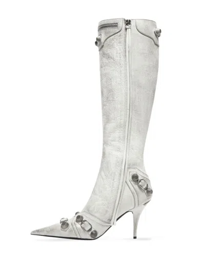 BALENCIAGA WHITE WHITE LEATHER BOOTS