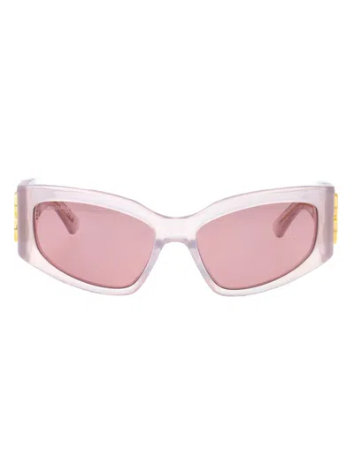 Balenciaga White-white-pink Recycled Acetate Sunglasses