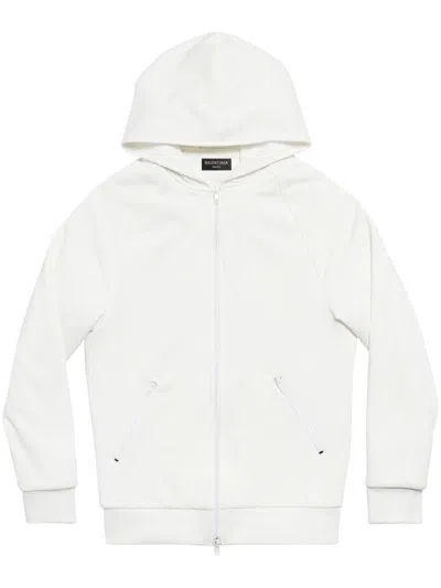 Balenciaga White Zip-up Hoodie For Men With Fw23 Seasonale Twist