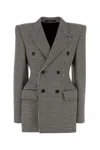 Balenciaga Embroidered Wool Blazer In Black