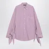 Balenciaga White/plum Striped Cotton Shirt In Pink