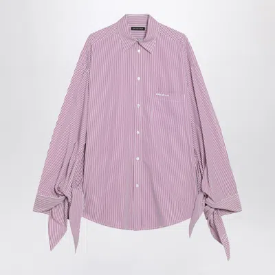 Balenciaga Striped Loose Shirt In Purple