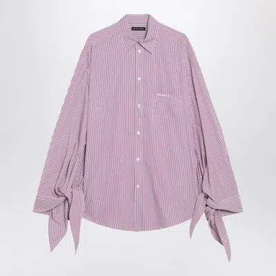 Balenciaga White/plum Striped Shirt In Pink