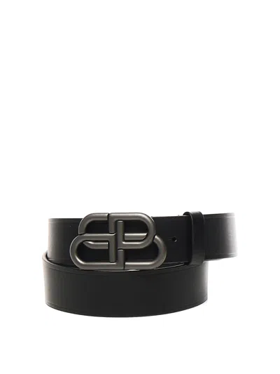 Balenciaga Wide Belt Bb In Black