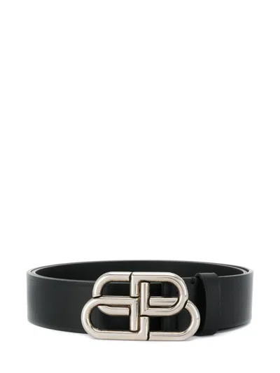 Balenciaga Bb Large Belt In Black