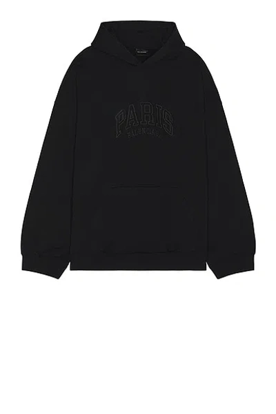 Balenciaga Wide Fit Hoodie In Black