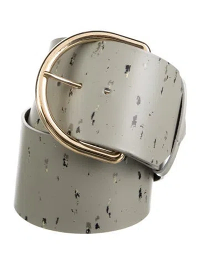 Pre-owned Balenciaga Wide Leather Belt In Green