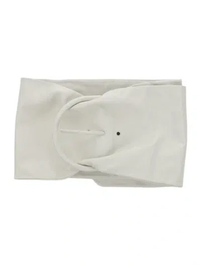 Pre-owned Balenciaga Wide Leather Waist Belt In White
