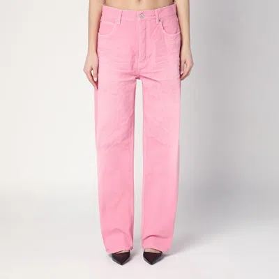 Balenciaga Wide-leg Baby Pink Jeans