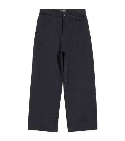 Balenciaga Wide-leg Baggy Jeans In Black