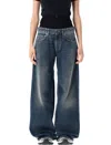 Balenciaga Oversized Wide Leg Denim Trousers In Multi