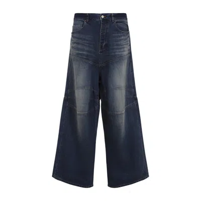 Balenciaga Men Blue Five Pocket Jeans With Faded Effect In Denim Man