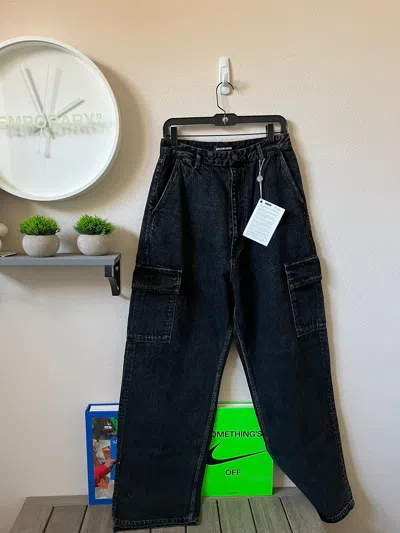 Pre-owned Balenciaga Wide Leg Cargo Jeans In Black