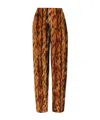Balenciaga Straight Leg Trousers Elastic Waistband In Brown