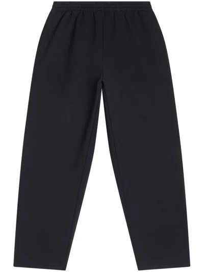 Balenciaga Wide-leg Extra-long Track Pants In Black