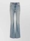 Balenciaga Light Blue Flared Jeans With Logo Patch At The Back In Cotton Denim Woman