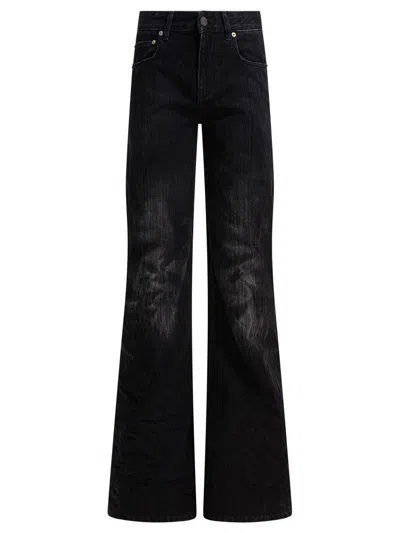 Balenciaga Wide Leg Jeans In Black