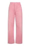 Balenciaga Loose Fit Unisex Trousers With Distressed Accents In Pink