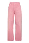 Balenciaga Loose Fit Unisex Trousers With Distressed Accents In Pink