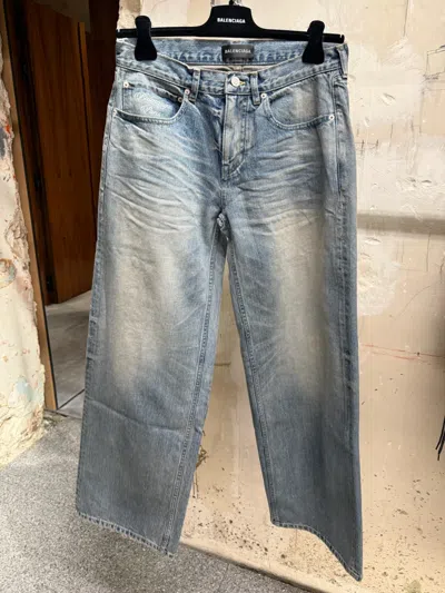 Balenciaga Wide-leg Loose Jeans In Gray