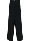 Balenciaga Ironed Pleats Twill Wide-leg Pant In Black