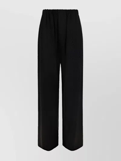 Balenciaga Wide Leg Trousers In Monochrome Design In Black