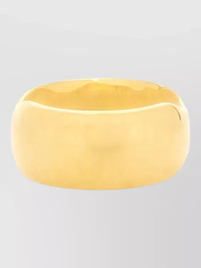 Balenciaga Wide Polished Band Ring Rounded Shape In Gold