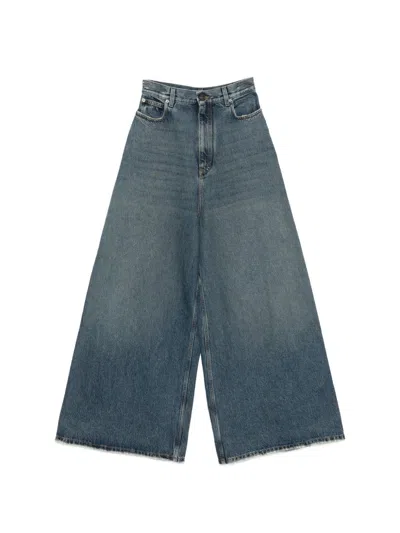 Balenciaga Wide-leg Flared Denim Jeans In Blue