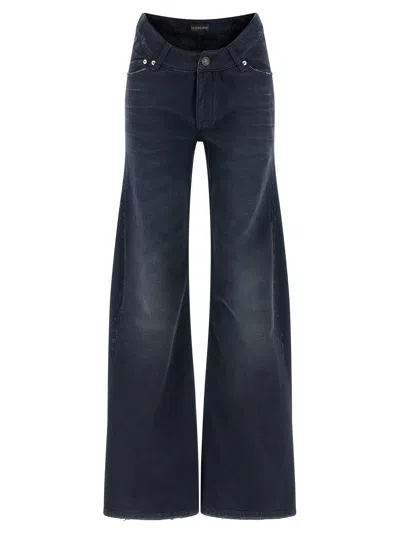 Balenciaga Wide-leg Flared Jeans In Blue