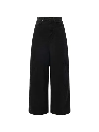 Balenciaga Wide-leg Cropped Trousers In Black