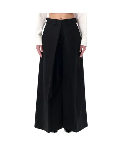 Balenciaga Wide-leg Tailored Trousers In Black