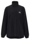 Balenciaga High Collar Zip Pockets Elastic Cuffs Jacket In Animal Print