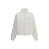 Balenciaga High Collar Zip Jacket With Bold Logo Detailing In White
