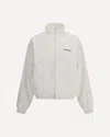 Balenciaga High Collar Zip Jacket With Bold Logo Detailing In White