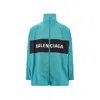 Balenciaga Windbreaker Logo Jacket In Blue